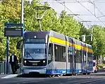 Modern low-floor tram