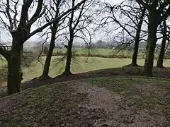 Facing north from the summit of the inner mound