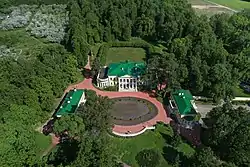 Aerial photo of the estate in Gorki Leninskiye (May 2017)