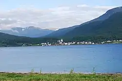 View of the village with Lenvik Church