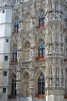 Detail of the façade of Leuven's Town Hall