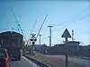 A level crossing in China with crossing gates