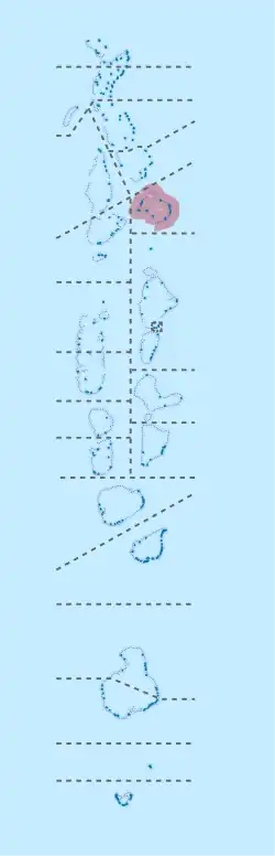 Location of Lhaviyani in Maldives