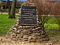 The plaque on the place in the Gorky Park, where was held the meeting of Taganrog citizens after the liberation of Taganrog on Aug.31, 1943.