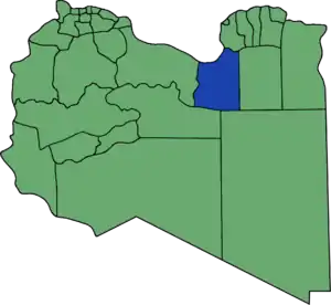 Map of the district of Ajdabiya (2001-2007)