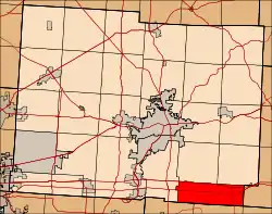 Location of Bowling Green Township in Licking County