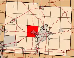 Location of Granville Township in Licking County