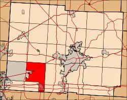 Location of Harrison Township in Licking County