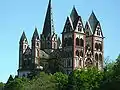 Limburg Cathedral seen from the Lahn bridge