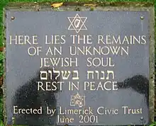 Grave of an unknown Jew of Limerick