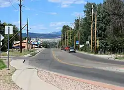 Looking north along South 9th Street (Colorado State Highway 115) in Lincoln Park.