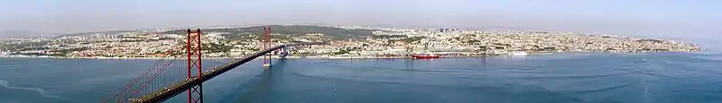 Lisbon, the capital of Portugal, overlooking the Tagus river