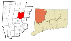 Torrington's location within Litchfield County and Connecticut