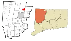 Winsted's location within Litchfield County and Connecticut