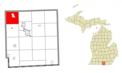 Location within Hillsdale County