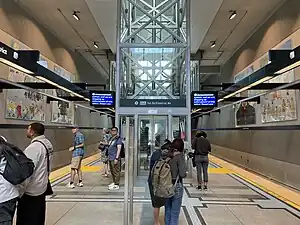 The platform at Little Tokyo/Arts District station