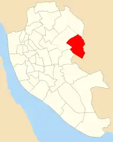 Map of the 1953 boundaries of Dovecot ward