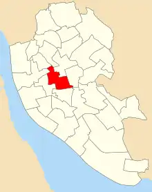 A map showing the ward boundaries of the 1980 Kensington ward