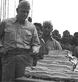 Harry B. Liversedge with the Marine Raiders in 1943