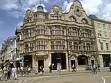 The Lloyds Bank building on the corner of Cornmarket (left) and the High Street (right)