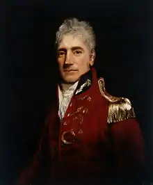 Painted portrait of an early-19th-century gentleman in a uniform with epaulettes