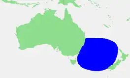 Location of the Tasman Sea