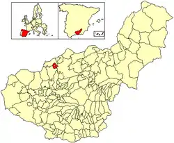 Location of Benalúa de las Villas