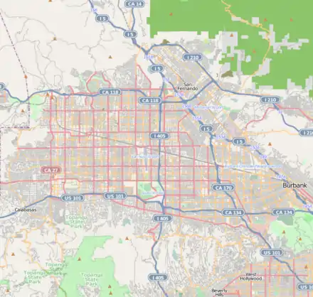 Major film studios is located in San Fernando Valley