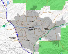 Map showing the location of Placerita Canyon State Park