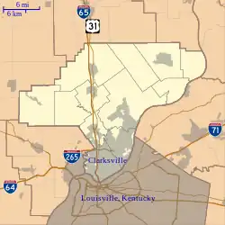 Vesta is located in Clark County, Indiana