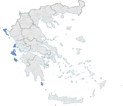 Location of Ionian Islands