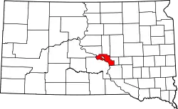 Location of Crow Creek Indian Reservation, South Dakota