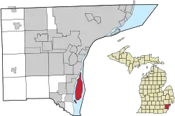 Location within Wayne County