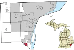 Location within Wayne County