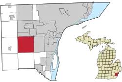 Location within Wayne County