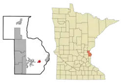 Location of the city of Shaferwithin Chisago County, Minnesota