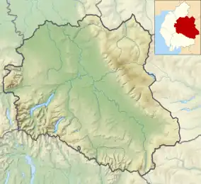 Map showing the location of Appleby Fells