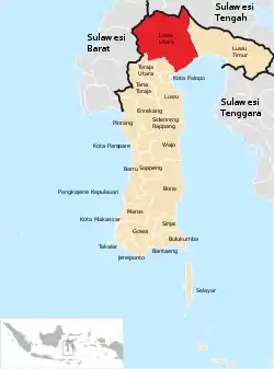 Location within South Sulawesi