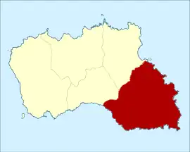 Location of the civil parish of Santo Espírito within the municipality of Vila do Porto