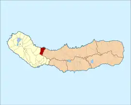 Location of the civil parish of Fenais da Luz in the municipality of Ponta Delgada