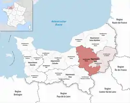 Location within the region Normandy