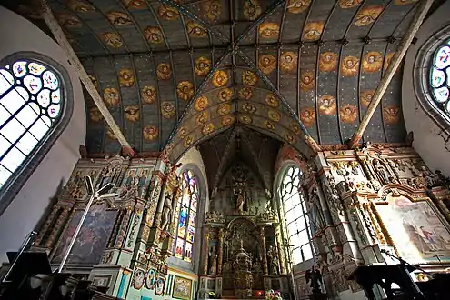 View inside church