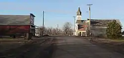 Loma.  At left is the Bar M Corral bar; at right is St. Luke's Czech Catholic Shrine.