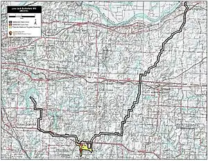 Map of Lone Jack Battlefield core and study areas by the American Battlefield Protection Program