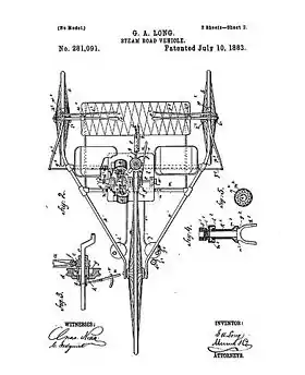 Patent drawing dated July 10, 1883