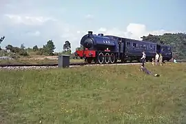 Longmoor Military Railway,Hampshire, EnglandWhere Chitty passes a train