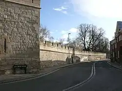 Boundary wall along Longwall Street.