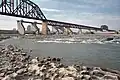 Looking S from Falls of the Ohio with Fourteenth Street (L&I) Bridge and McAlpine Dam