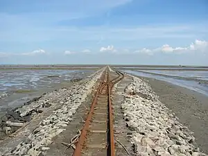 Siding half-way along the embankment