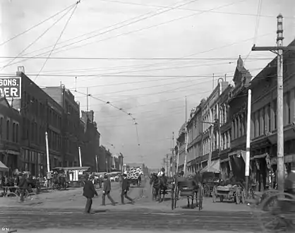 Los Angeles St. north from 1st St. ca. 1910